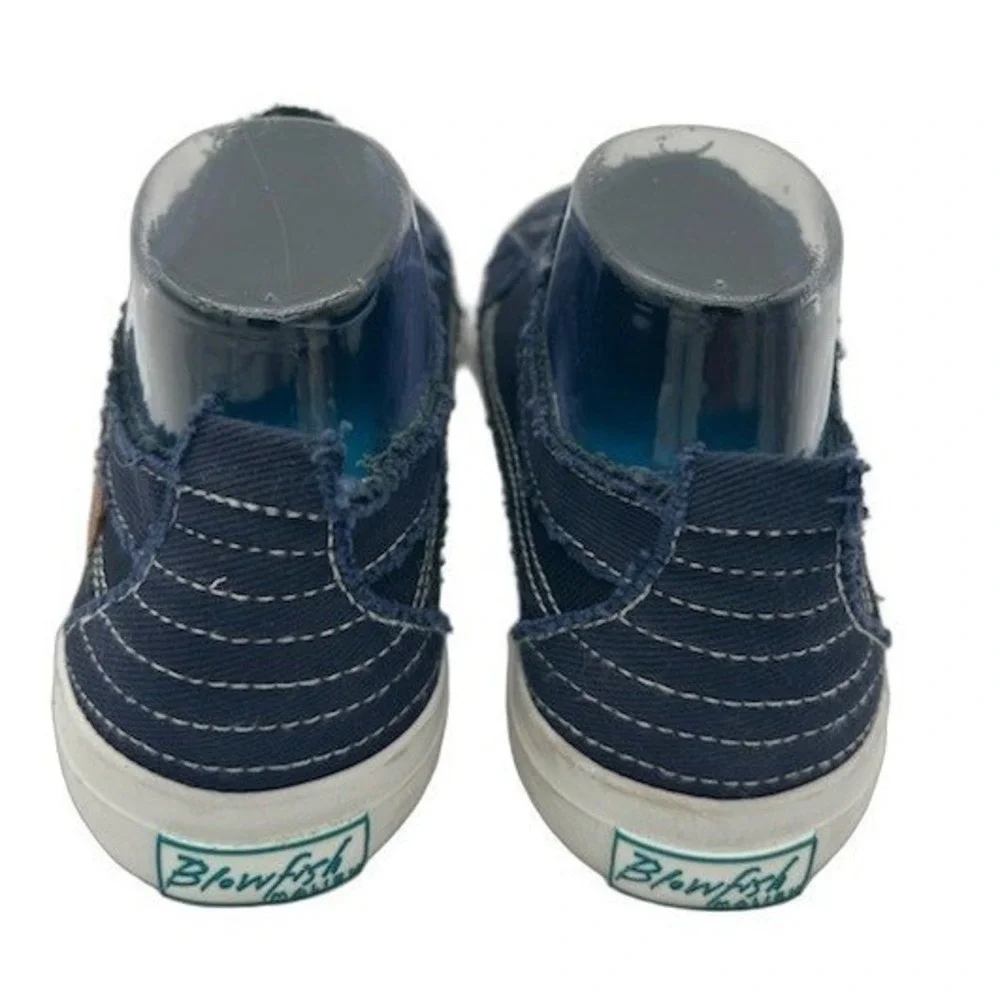 Blowfish Malibu Slip On Sneaker Women's Size 9.5 Navy Blue Distressed Canvas